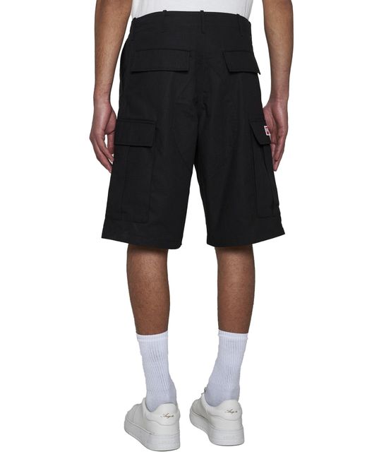KENZO Black Cargo Workwear Shorts for men