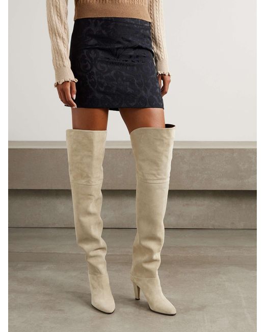 Chloé White Eve Over-The-Knee Boots