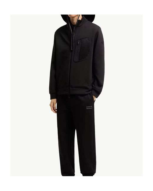 Moncler Blue Logo Detailed Zip-Up Sweatshirt for men