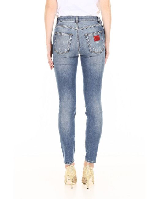 Dolce & Gabbana Blue Faded Skinny Jeans