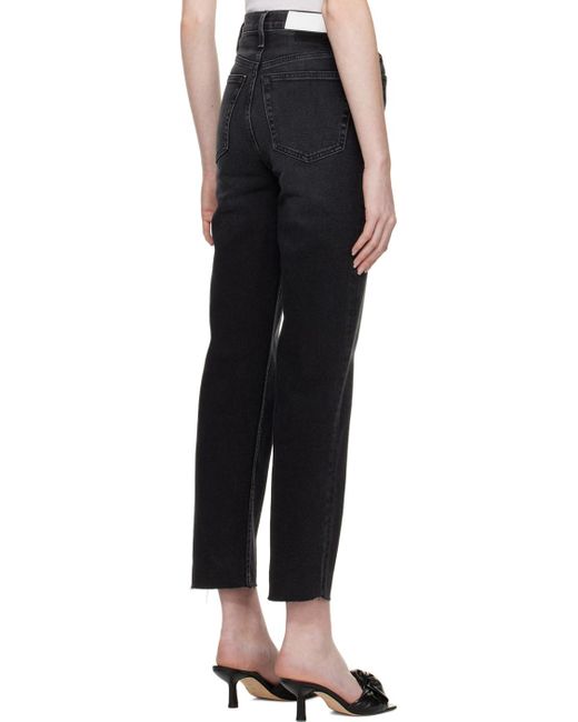 Re/done Black 70S Stove Pipe Jeans