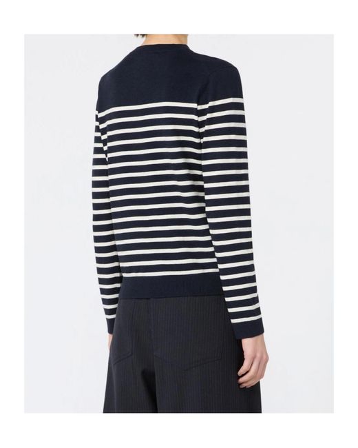 Weekend by Maxmara Blue Silk And Wool Yarn Sweater