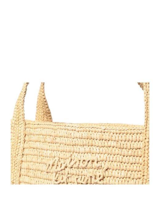 Maison Kitsuné Natural Top-Handle Shoulder Bag