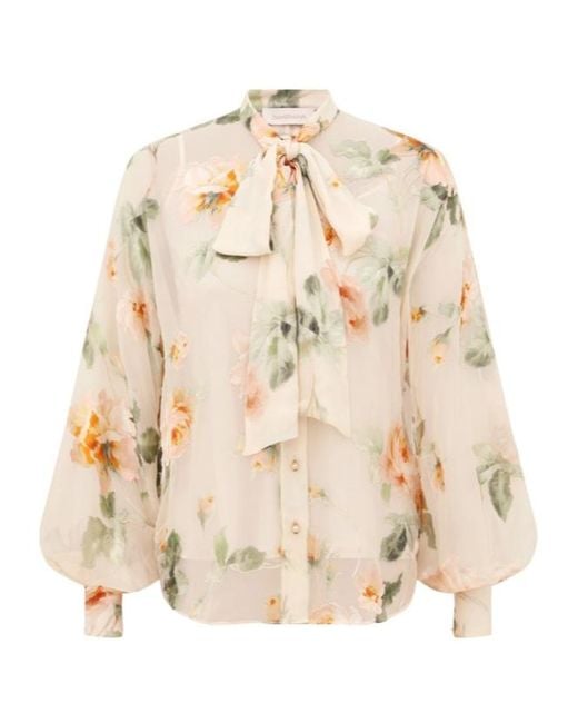 Zimmermann Natural Carousel Burnout Blouse