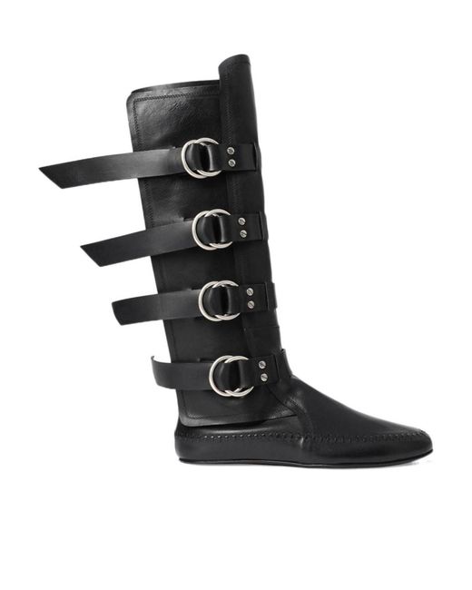 Ann Demeulemeester Siver Biker Knee-High Boots in Black | Lyst Ann Demeulemeester Siver Biker Knee-High Boots in Black | Lyst