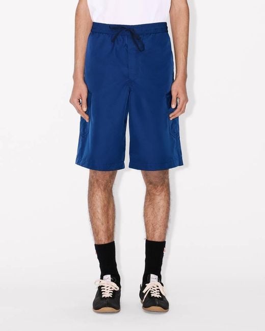 KENZO Blue Boke Flower 2.0 Technical Shorts for men