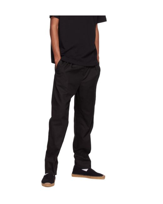 Saint Laurent Black Logo Embroidered Slip-On Espadrilles for men