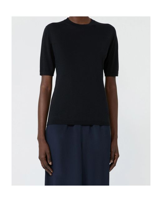 Max Mara Black Short-Sleeved Knitted Top