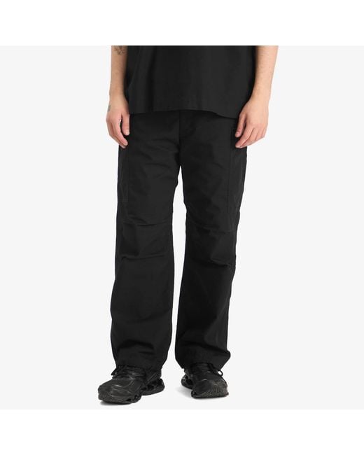 Nanamica Black Button Cargo Trousers for men