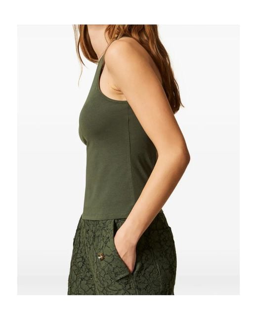 Twinset Green Jersey Tank Top