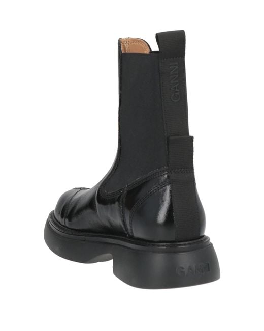 Ganni Black Solid Color Ankle Boots
