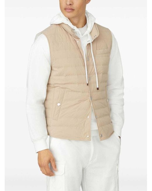 Brunello Cucinelli Natural Padded Vest for men