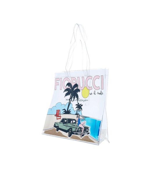 Fiorucci Blue Beach Print Tote Bag