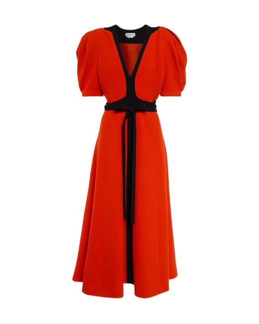 Gabriela Hearst Red Luz Wool Crepe Mid-Length Dress