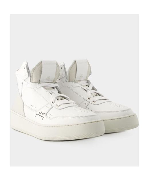 A_COLD_WALL* White Smooth Calfskin Hi-Top Sneakers for men