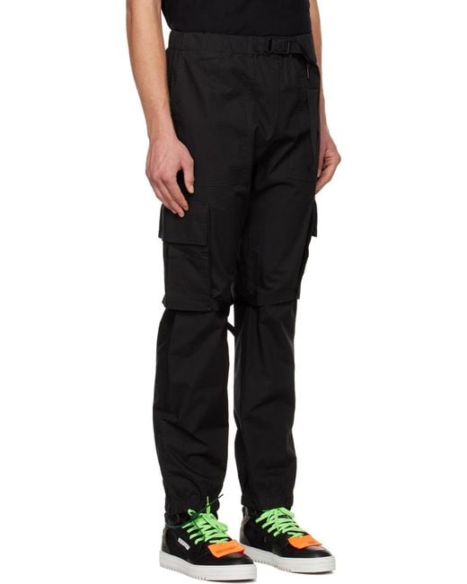 Off-White c/o Virgil Abloh Black Diag-Stripe Ripstop Cargo Trousers for men