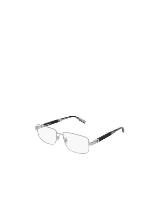 Montblanc White Frameless Non-Prescription Glasses for men
