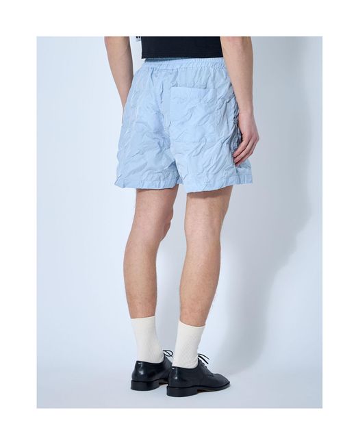 Walter Van Beirendonck Blue Textured Quilted Shorts for men