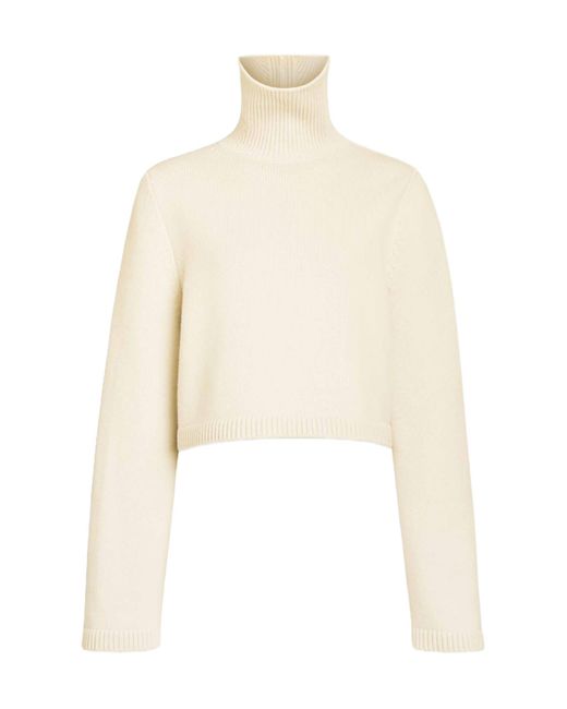 Alaïa Natural Roll-Neck Short Sweater