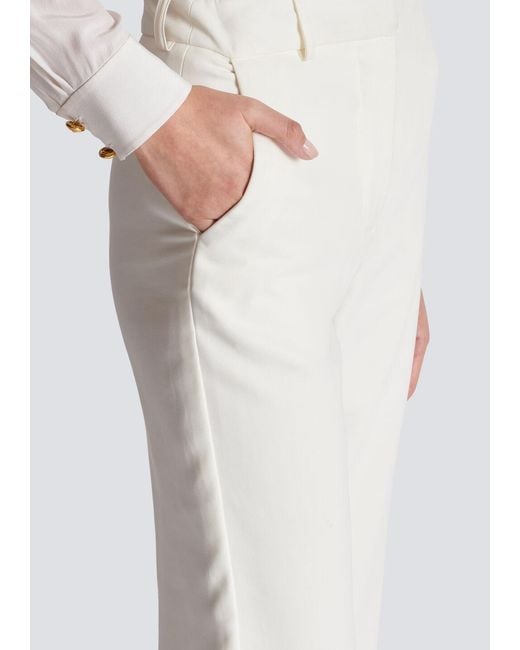 Balmain White Flared Trousers