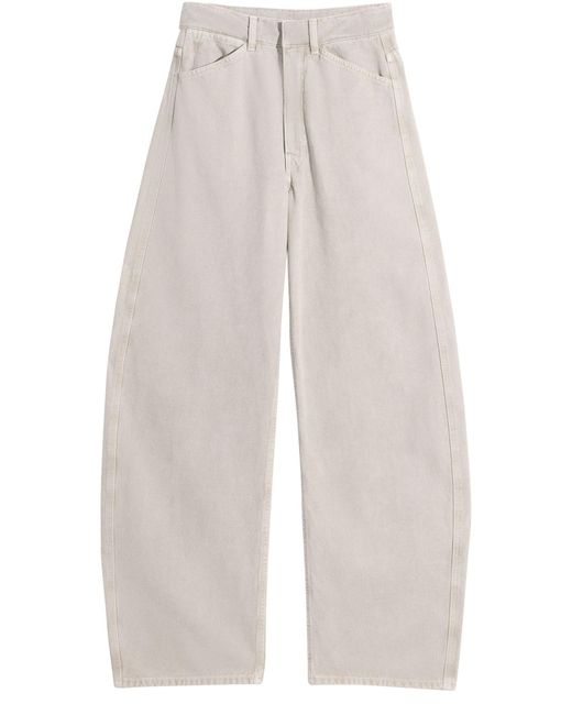 Lemaire White High-Waist Curved Pants