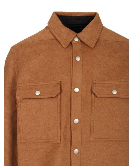 Rick Owens Brown Concordians Cropped Outershirt for men