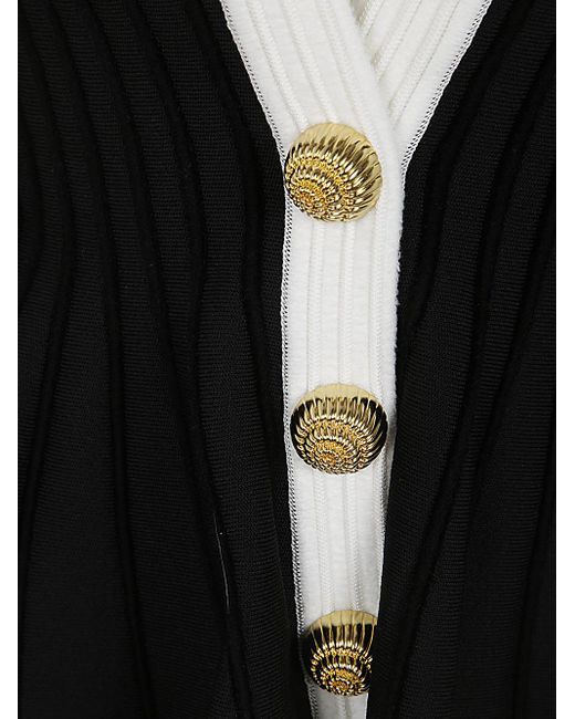 Balmain Black Button-Detailed V-Neck Jacket