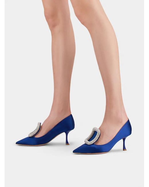 Roger Vivier Blue Viv' Choc Strass Buckle Pumps