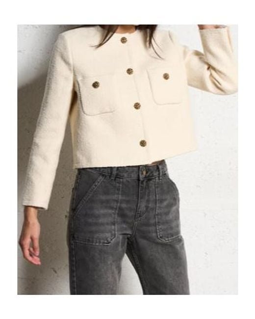 Ba&sh Natural Meredith Cropped Pocket Blazer