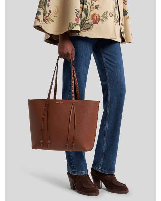 Etro Brown Essential Medium Tote Bag for men