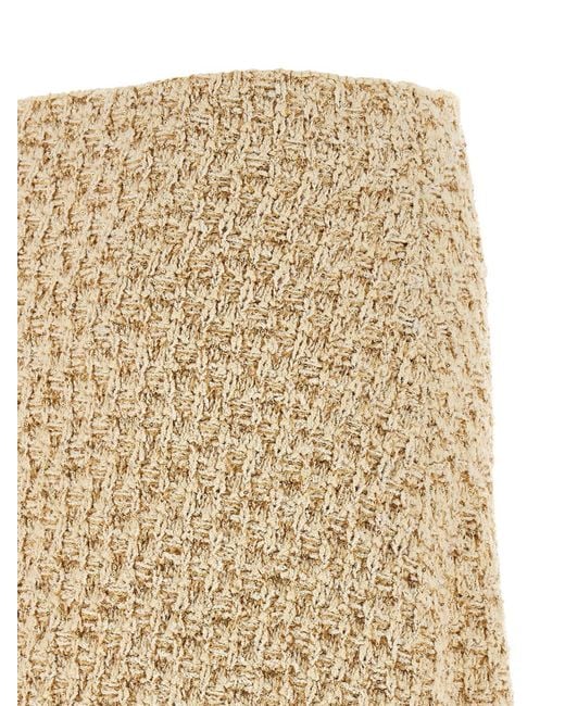 Fabiana Filippi Natural Tweed Midi Skirt