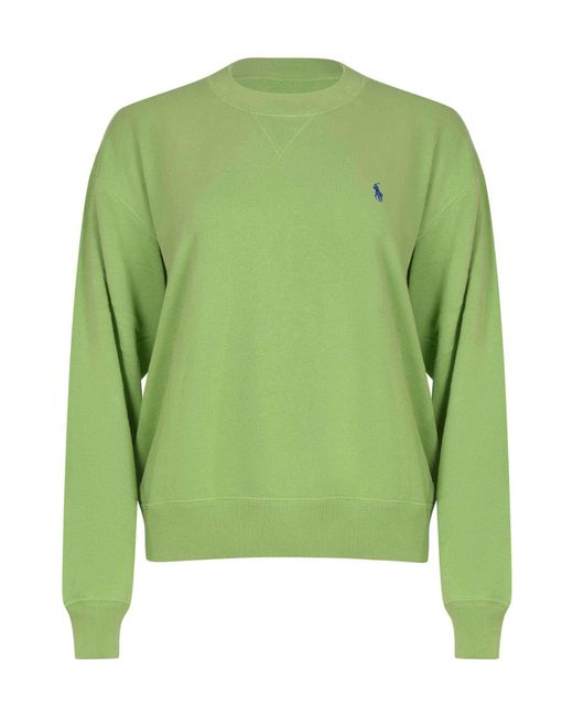 Polo Ralph Lauren Green Logo Embroidered Crewneck Sweatshirt