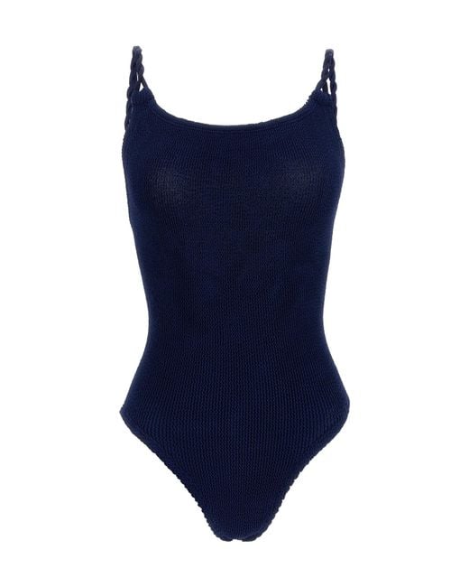 Hunza G Blue Camille Braided-Strap Swimsuit