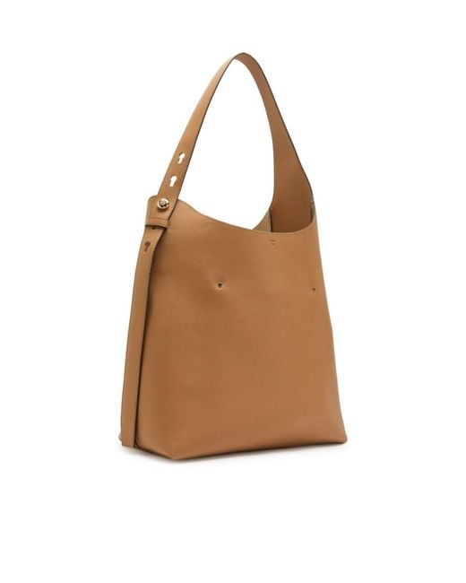 Tory Burch Brown Romy Grained Leather Hobo Bag