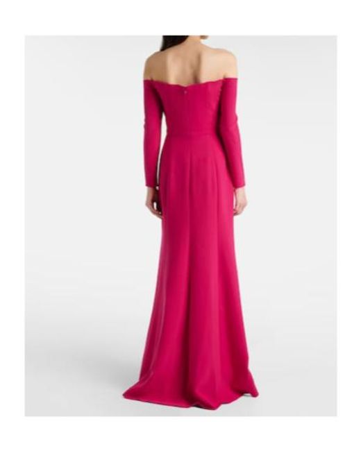 Carolina Herrera Pink Off-Shoulder Gown