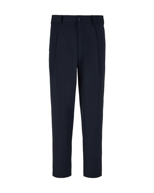Giorgio Armani Blue Tapered Leg Cropped Trousers for men
