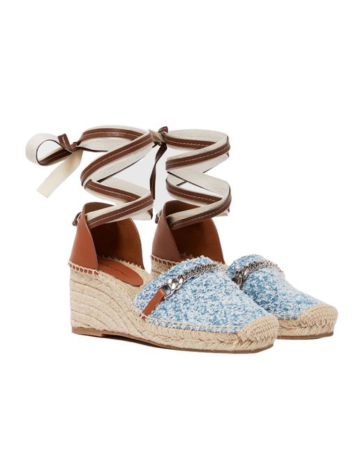 Stella McCartney Blue Quilted Wedge Sandals