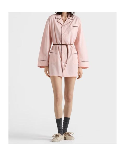 Prada Pink Cotton Shirt Dress