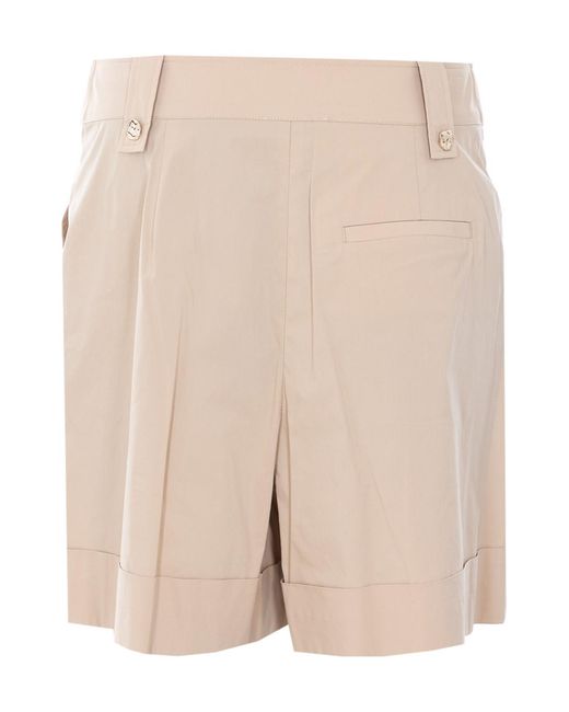 Liu Jo Natural Pleated Tailored Shorts