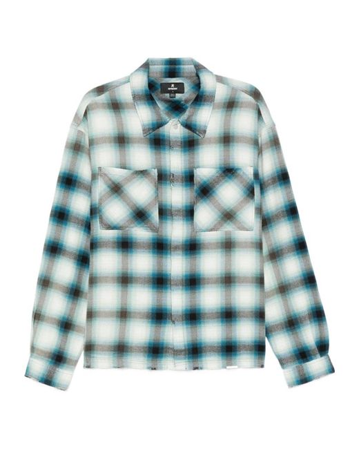 Represent Blue Sun Bleached Check Shirt for men