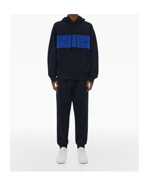 Helmut Lang Blue Logo-Embroidered Cotton Track Pants for men
