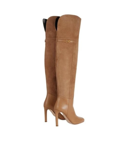 Elisabetta Franchi Brown Suede Boots