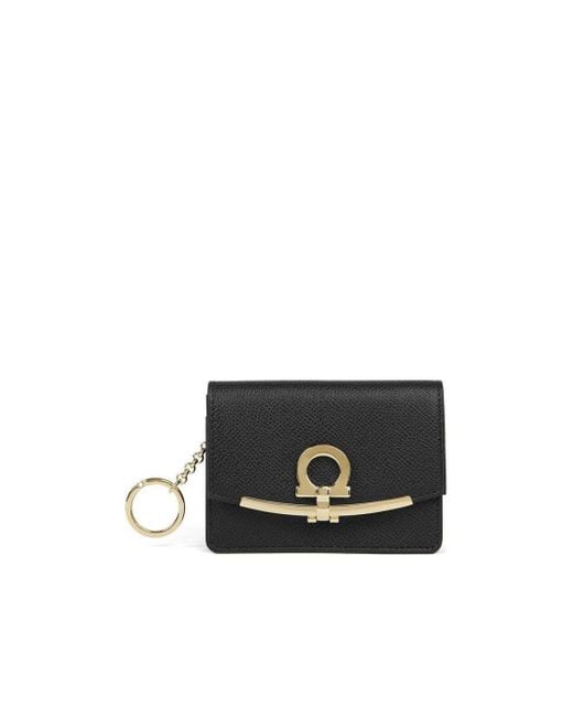 Ferragamo Black Ferragamo Logo Plaque Wallet
