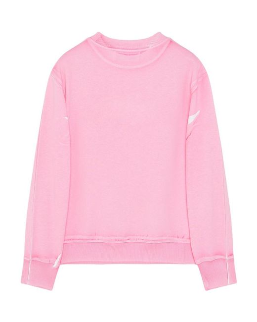 Lanvin Pink Logo Embroidered Crewneck Sweatshirt