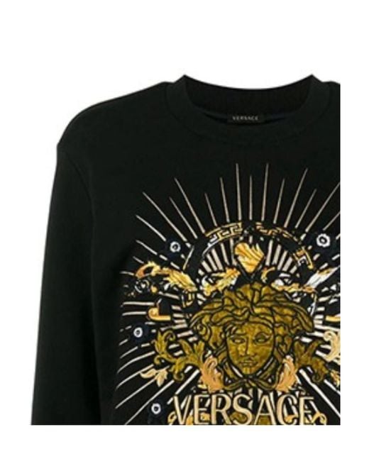 Versace Black Logo Details Sweater