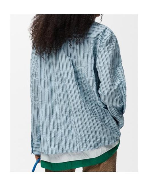 Loewe Blue Relaxed Stripe Logo Shirt