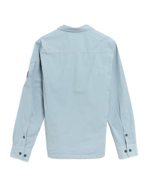 C P Company Blue Lente Zip Overshirt Shirt for men