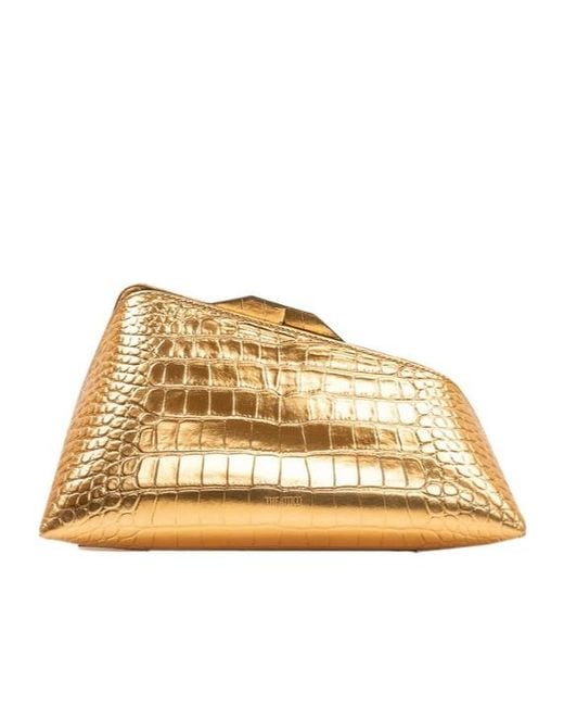 The Attico Natural The 8.30Pm Embossed Clutch Bag