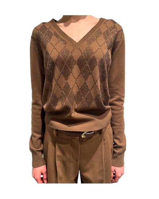 Max Mara Brown Long-Sleeved Sweater