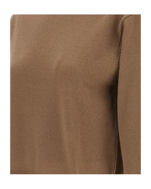 Extreme Cashmere Brown Crew-Neck Ribbed-Trim Sweater